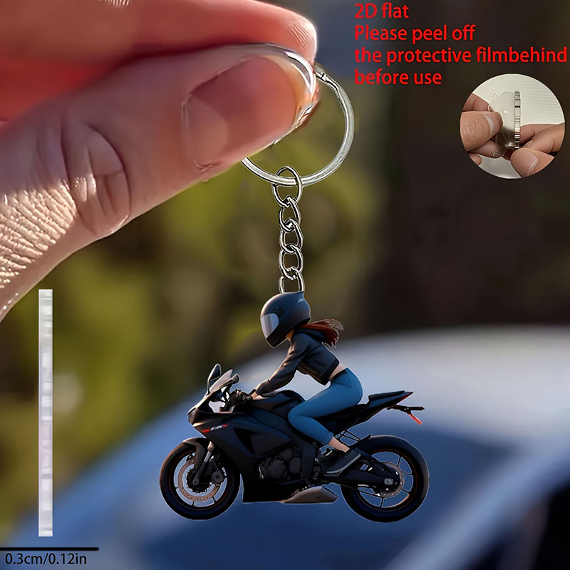 2/1 Motorcycle Rider 2D Flat A - đánh giá và giá Heavy Equipment Keychain