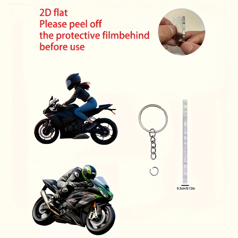 2/1 Motorcycle Rider 2D Flat A - đánh giá và giá Heavy Equipment Keychain
