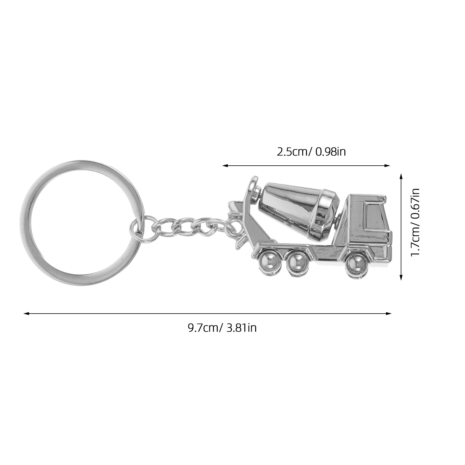 Alloy Mixer Truck Keychain 3D  - đánh giá và giá Heavy Equipment Keychain